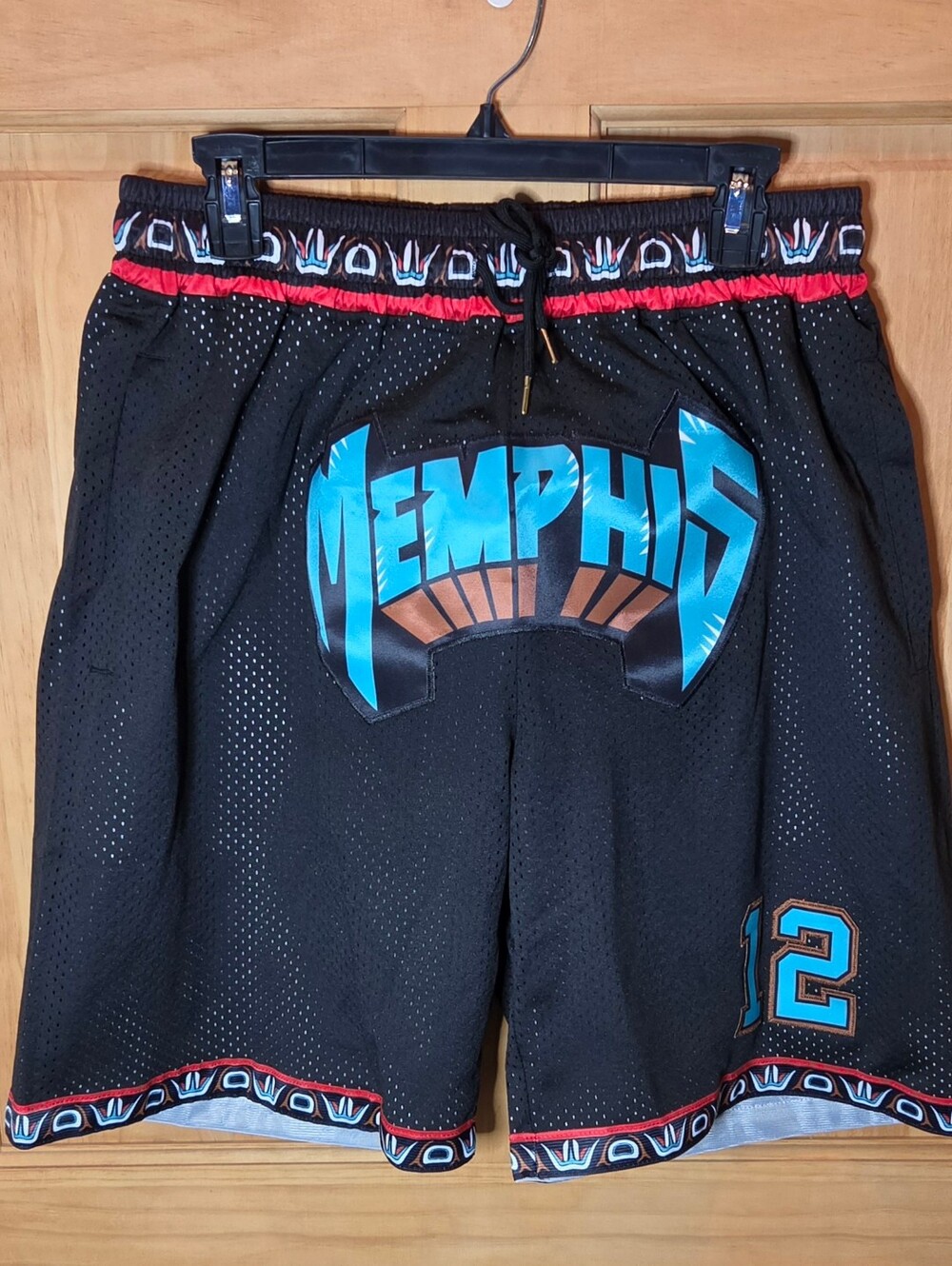 NWOT Black Mesh Memphis Grizzlies Ja Morant #12 Basketball Shorts Size Large